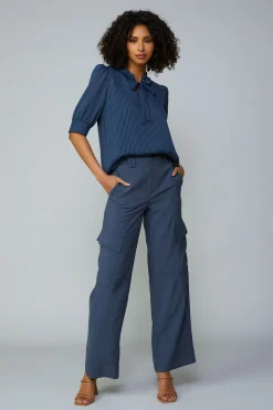 Striped Structured Sleeve Blouse