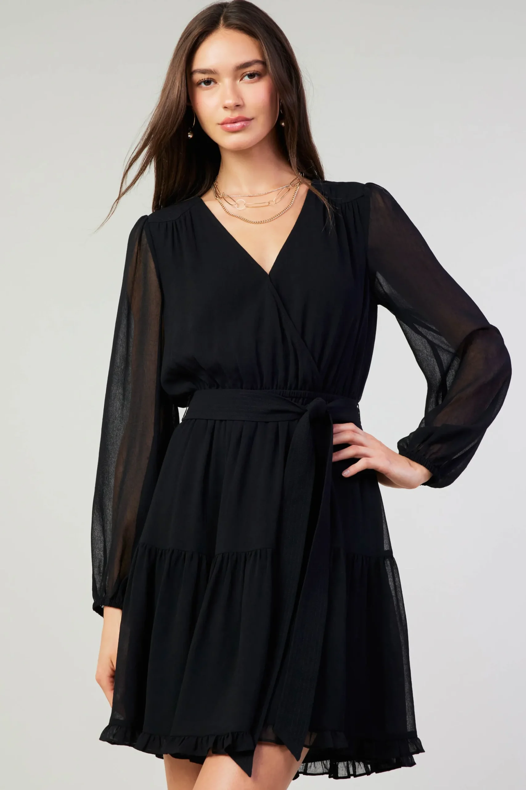 Surplice Mini Dress