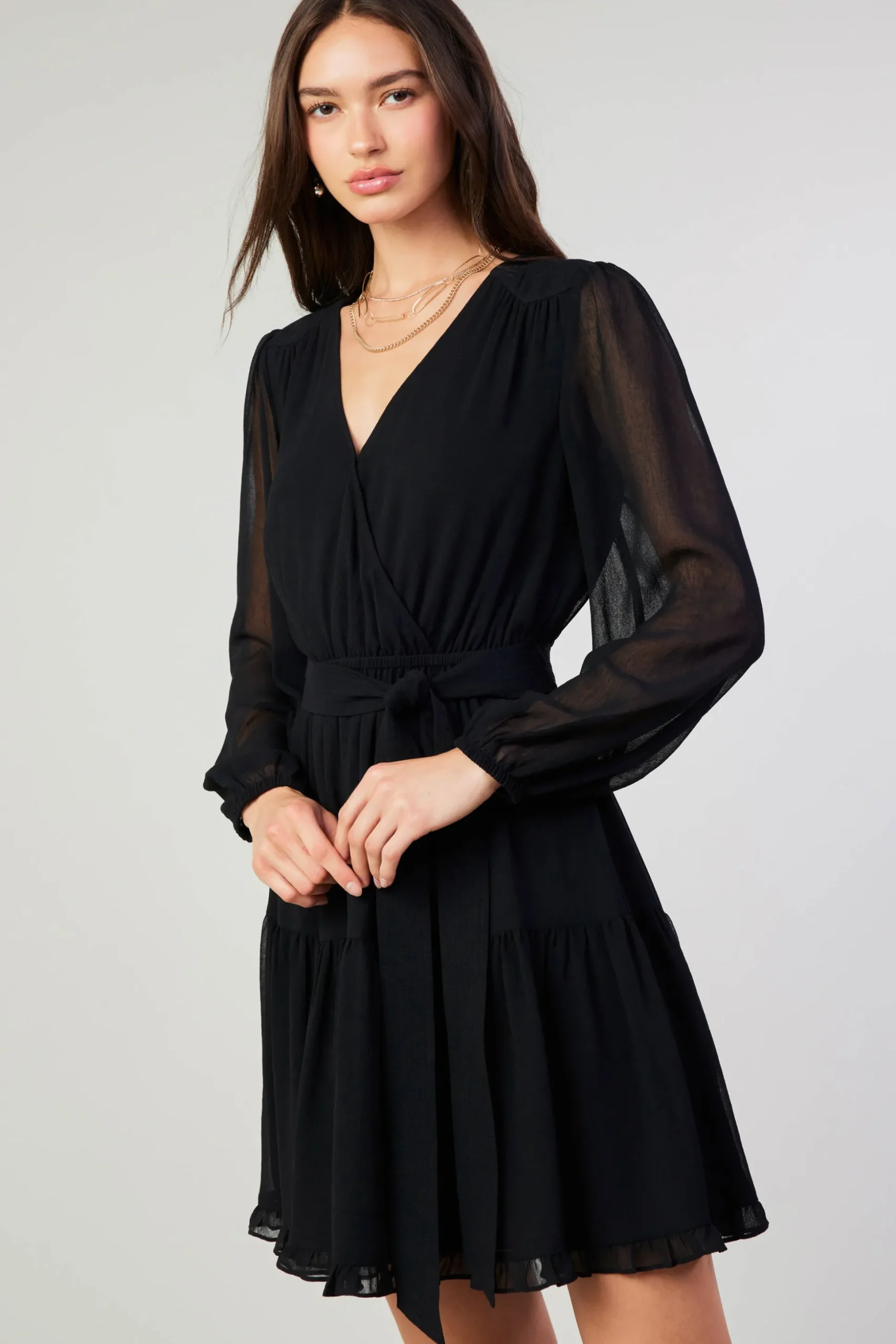 Surplice Mini Dress