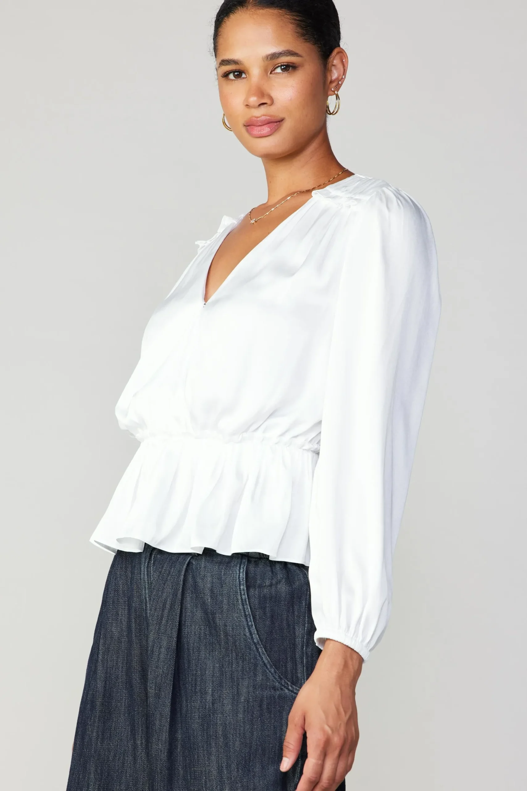 Surplice Peplum Blouse