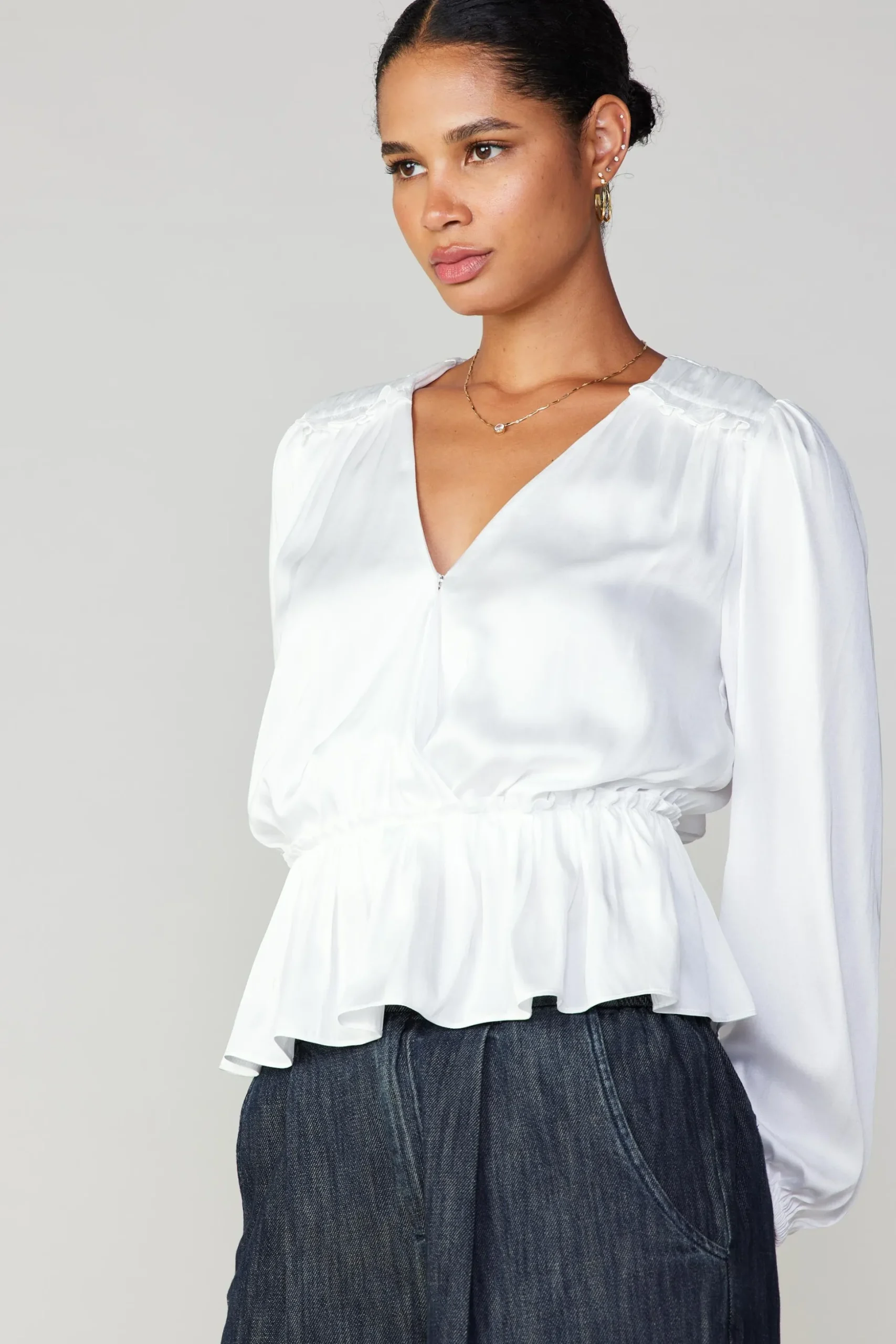 Surplice Peplum Blouse