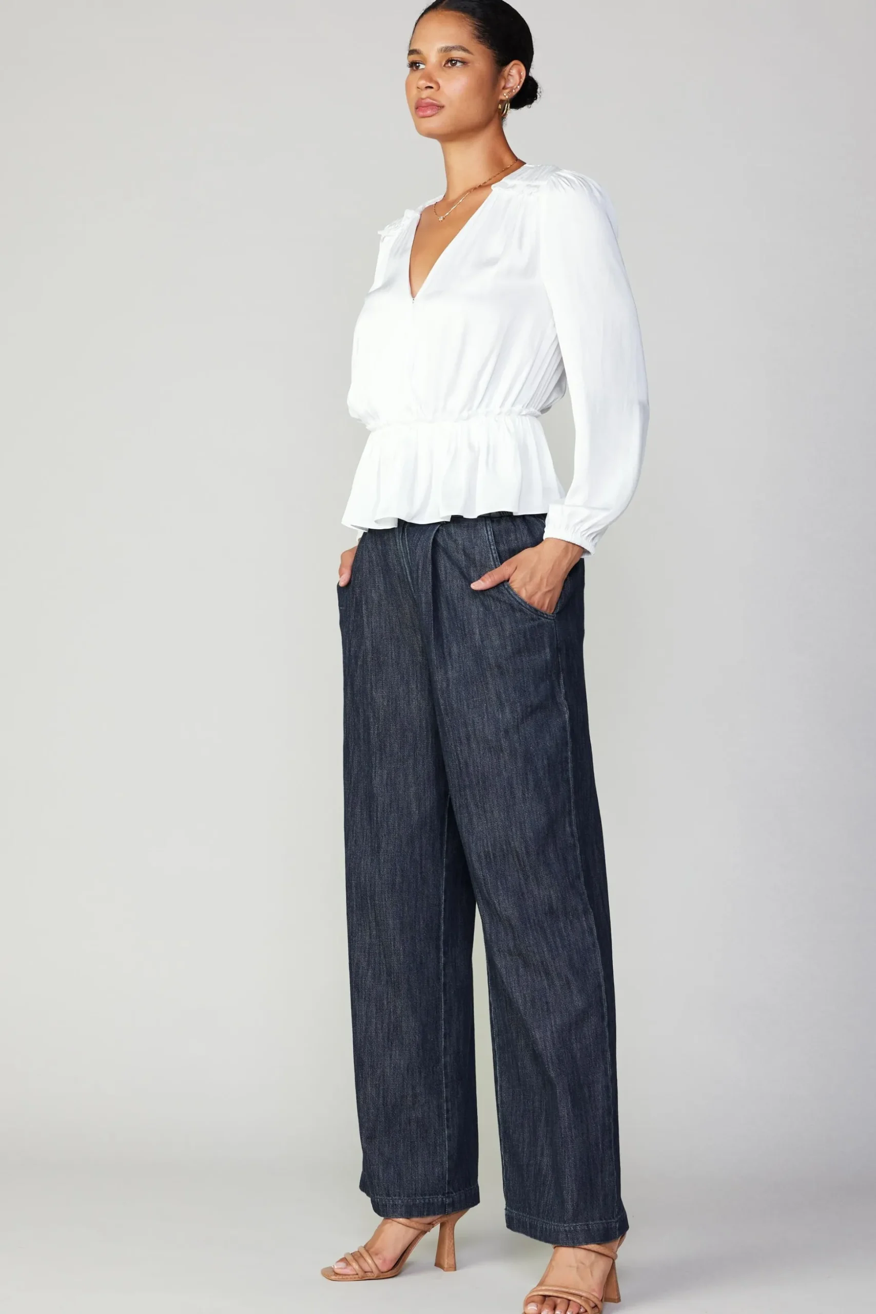 Surplice Peplum Blouse