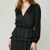 Surplice Tiered Mini Dress