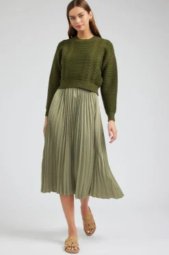 Sweater & Pleated Dress Set