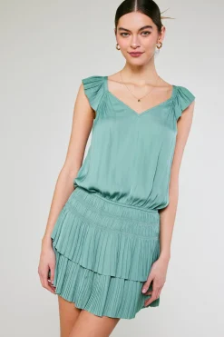 Sweetheart Smocked Mini Dress