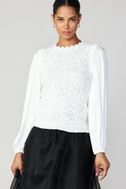 Textural Knit Sweater Top