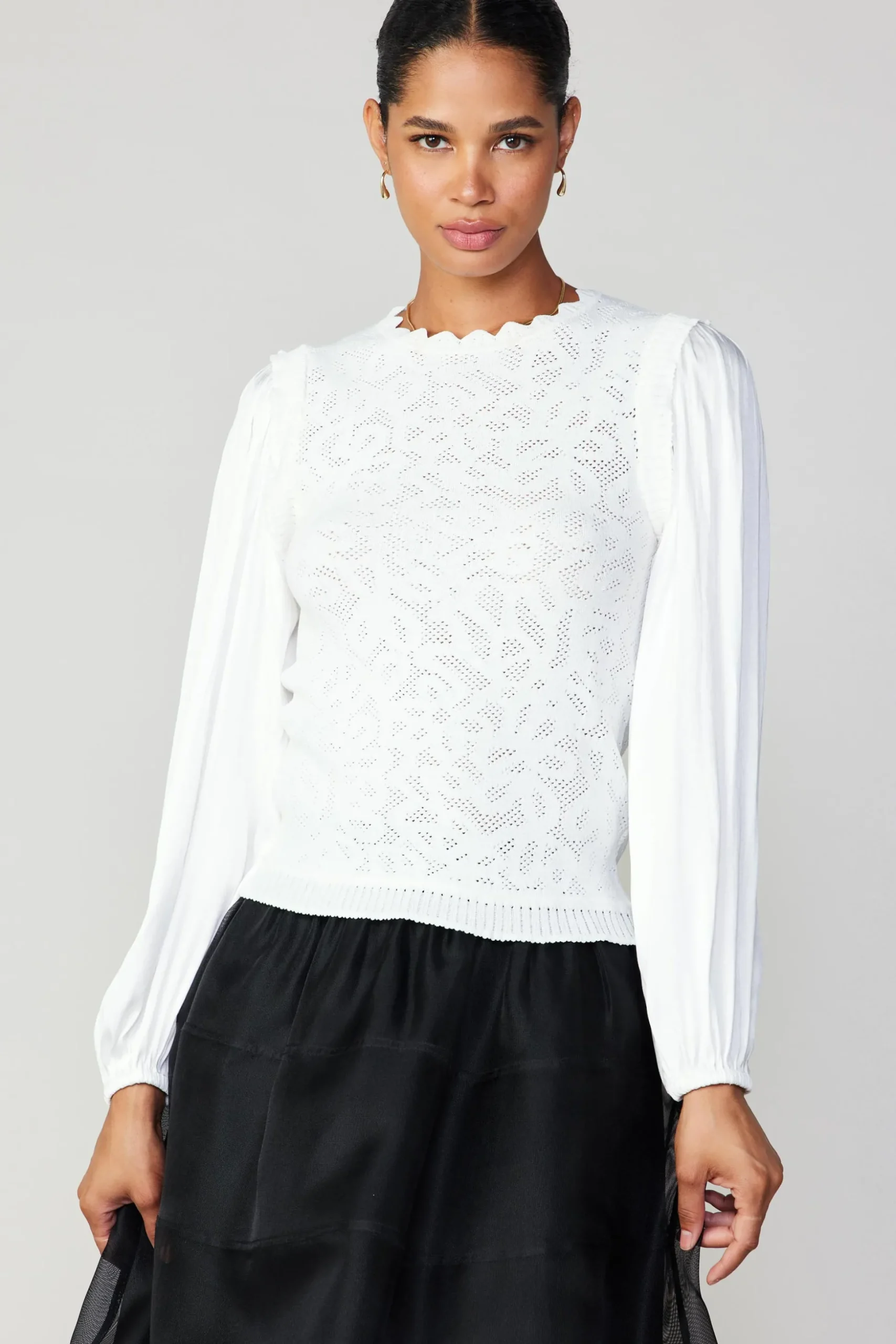 Textural Knit Sweater Top