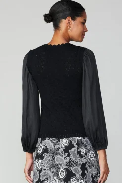 Textural Knit Sweater Top