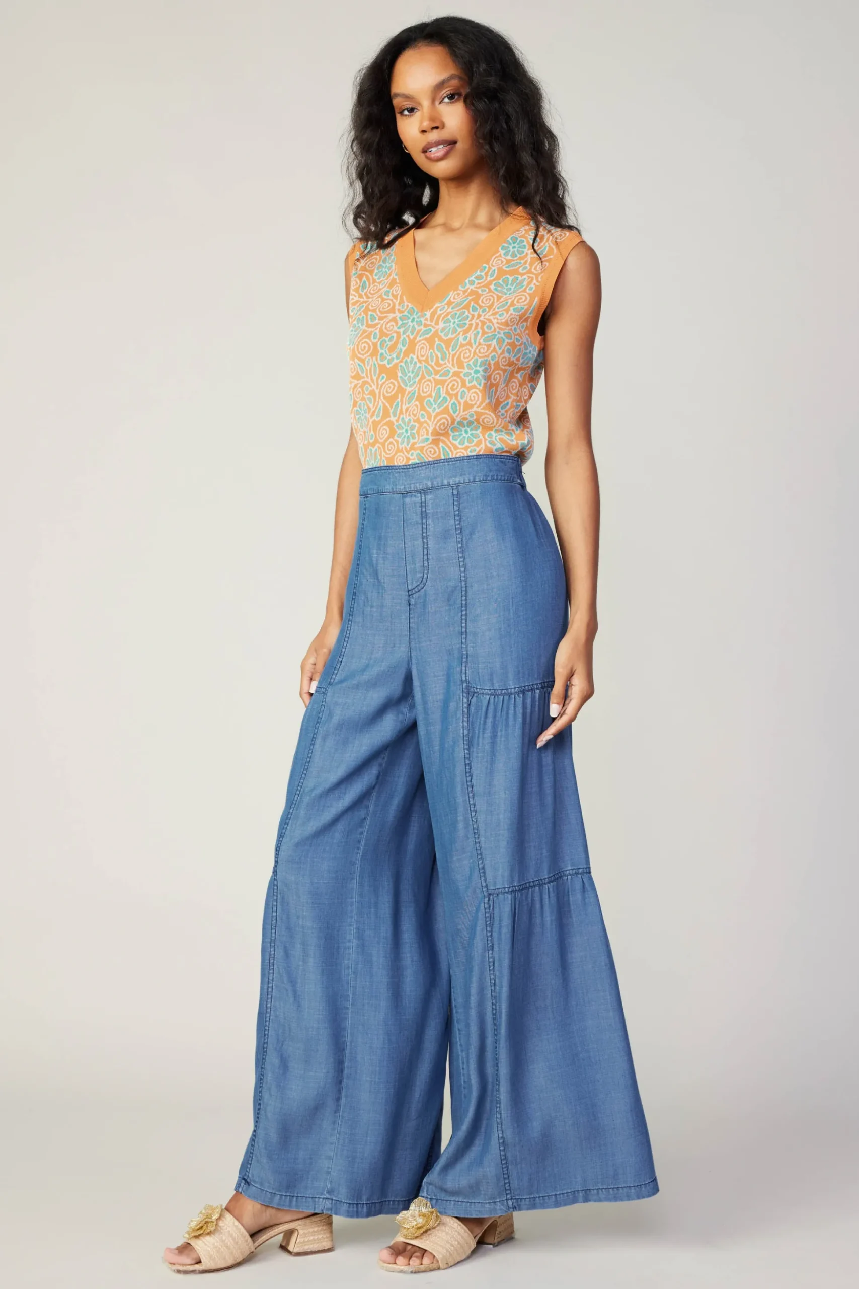 Tiered Wide Leg Pants