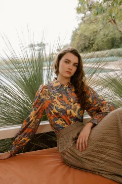 Tonal Paisley Pleated Shirt