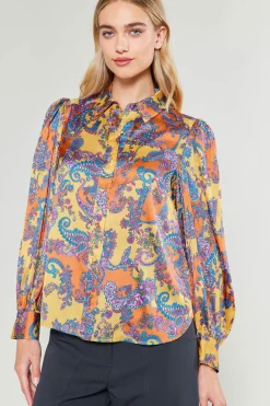 Tonal Paisley Pleated Shirt