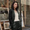 Two Tone Vegan Leather Jacket