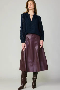 Vegan Leather Midi Skirt
