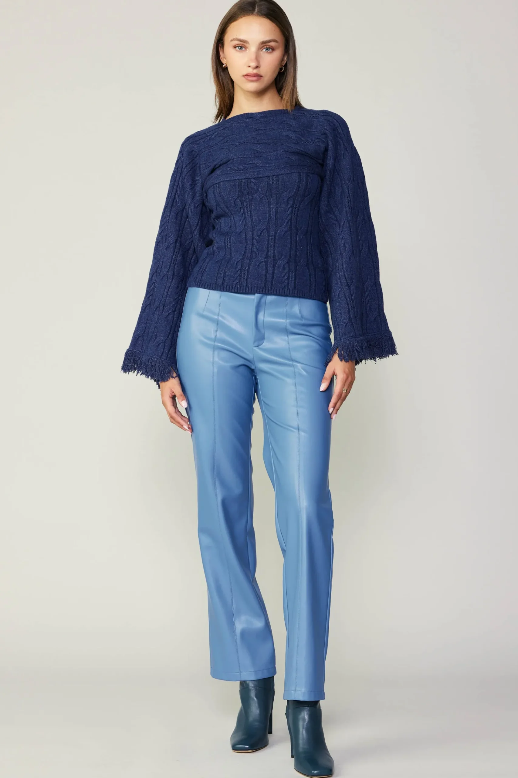 Vegan Leather Straight Pant