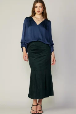 Vegan Suede Fishtail Skirt