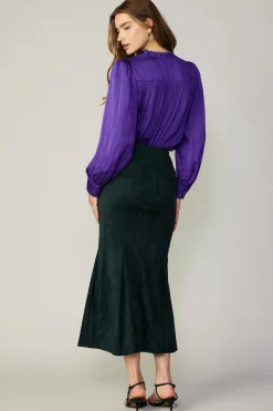 Vegan Suede Fishtail Skirt
