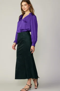 Vegan Suede Fishtail Skirt