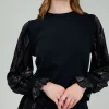 Velvet Foil Sweater Top