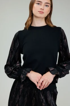 Velvet Foil Sweater Top