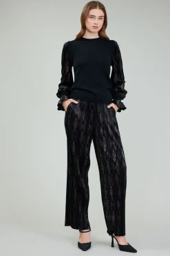 Velvet Foil Sweater Top