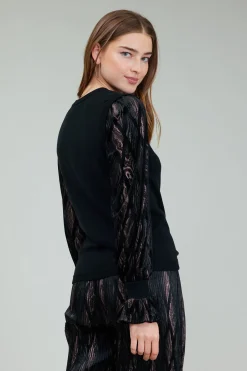 Velvet Foil Sweater Top