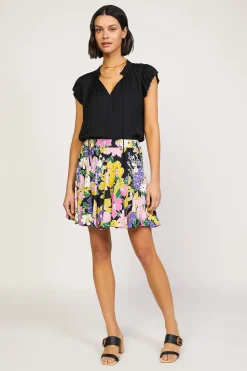 Vintage Floral Godet Skirt