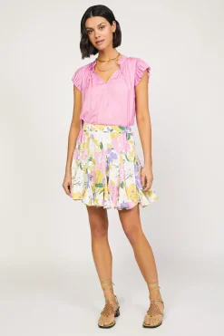 Vintage Floral Godet Skirt