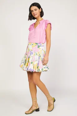 Vintage Floral Godet Skirt