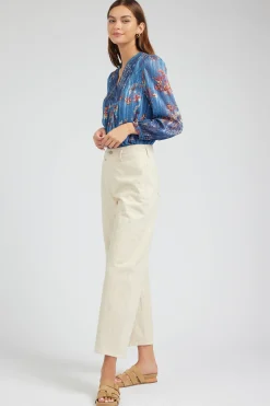 Wide Leg Embroidered Pant