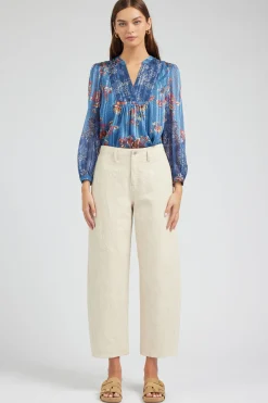 Wide Leg Embroidered Pant