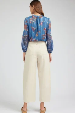 Wide Leg Embroidered Pant