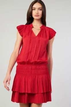 Zoey Pleated Mini Dress