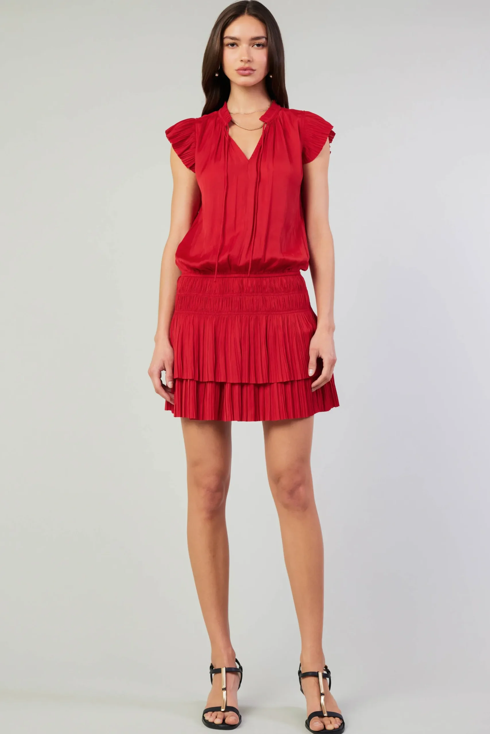 Zoey Pleated Mini Dress