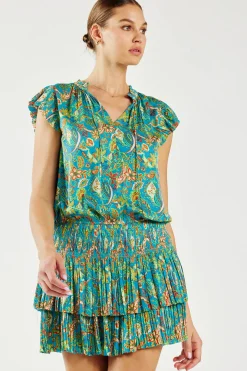 Zoey Pleated Mini Dress