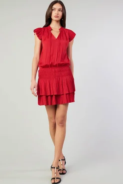 Zoey Pleated Mini Dress
