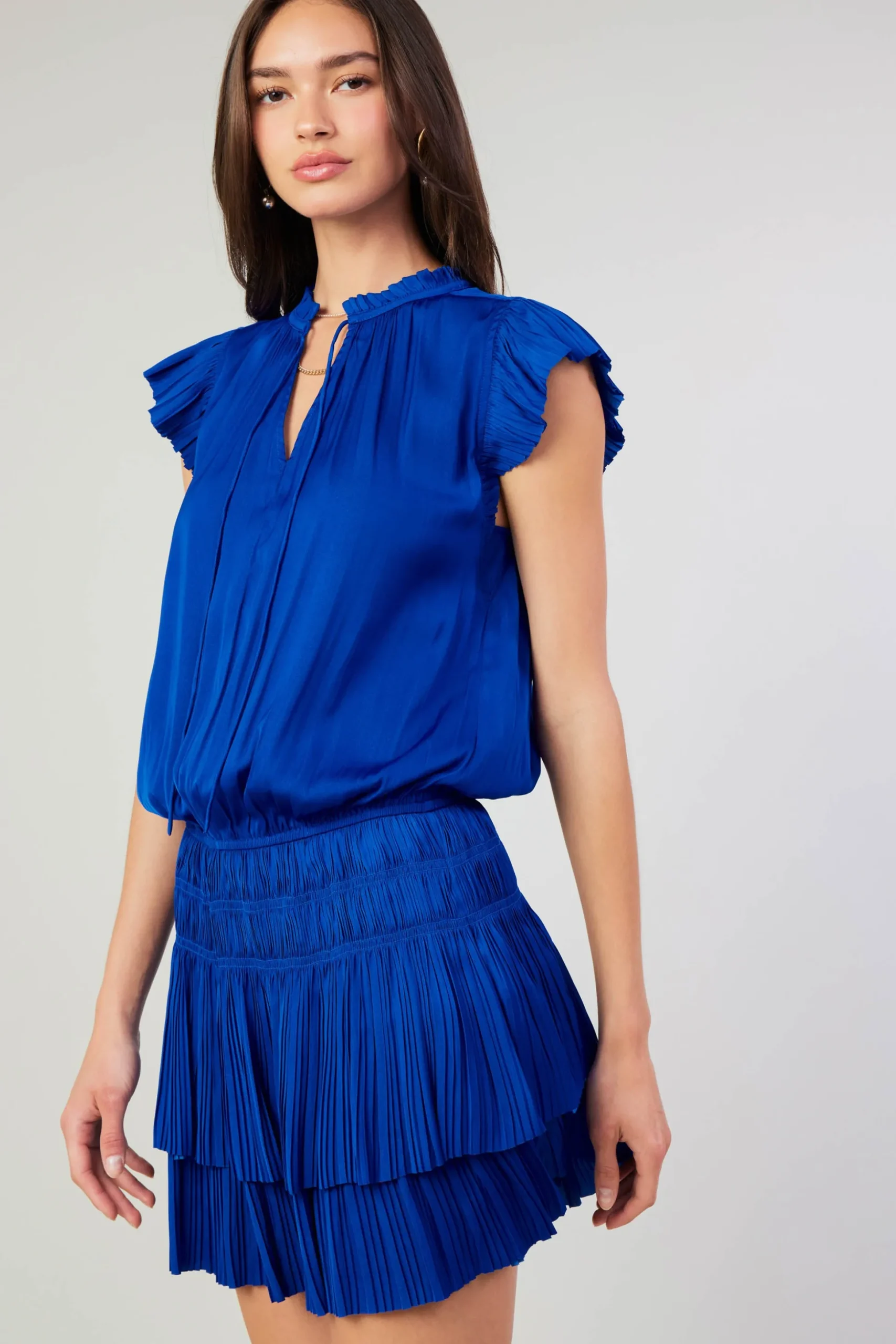 Zoey Pleated Mini Dress