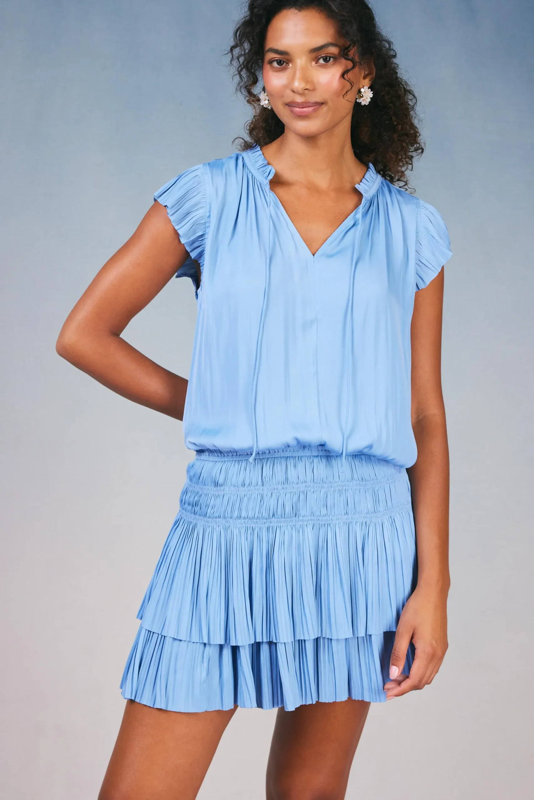 Zoey Pleated Skirt Mini Dress