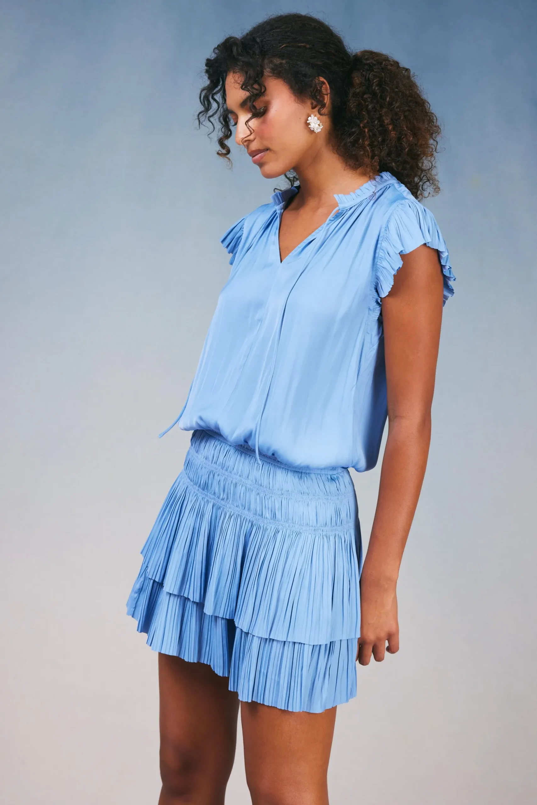 Zoey Pleated Skirt Mini Dress
